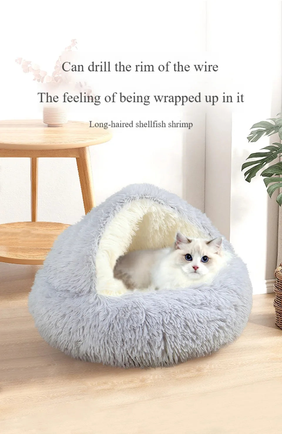 Pet Mattress Warm Soft Plush Pet Bed Round Fluffy Soft Cat Bed Pet Cat Dog 2 in 1 Sleeping Nest Cave for Small Cats Dog Bed