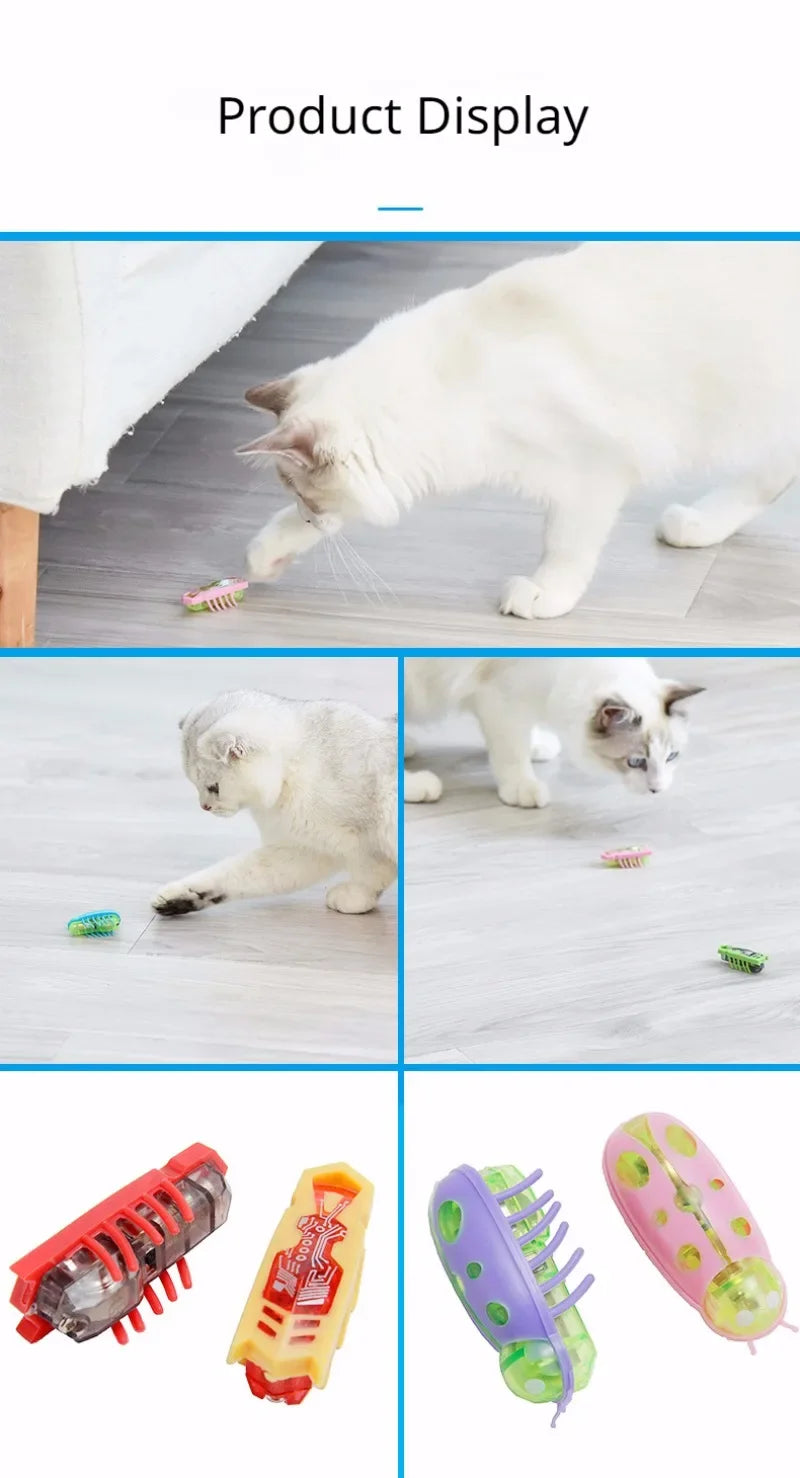 Cat Toys Electric Toothbrush Worm Pet Toys Interactive  Electric Bug Micro-nano Worm Automatic Flip Toy Miniature Nanomites