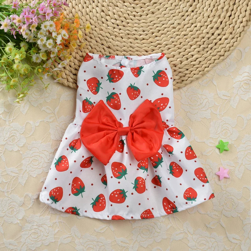 Pet Supplies Small Dog Flower Princess Dress Kitty Teddy New Pet Clothes Cute Dog Skirt Summer Thin Pet Accessories